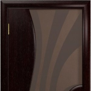 Межкомнатная дверь Арт Деко Ветра-1 тонированный триплекс с рисунком, венге
