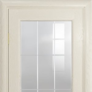 Межкомнатная дверь Арт Деко Ченере-1 , стекло венто, шпон ясень , цвет аква