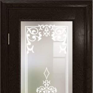 Межкомнатная дверь Арт Деко Ченере-4, стекло джелло, шпон ясень, цвет фуокко