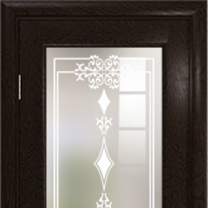 Межкомнатная дверь Арт Деко Ченере-2, стекло джелло, шпон ясень, цвет фуокко