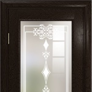 Межкомнатная дверь Арт Деко Ченере-1, стекло джелло, шпон ясень, цвет фуокко