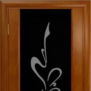 Межкомнатная дверь Арт Деко Спация 3 стекло чёрное, рисунок шпонированная дверь